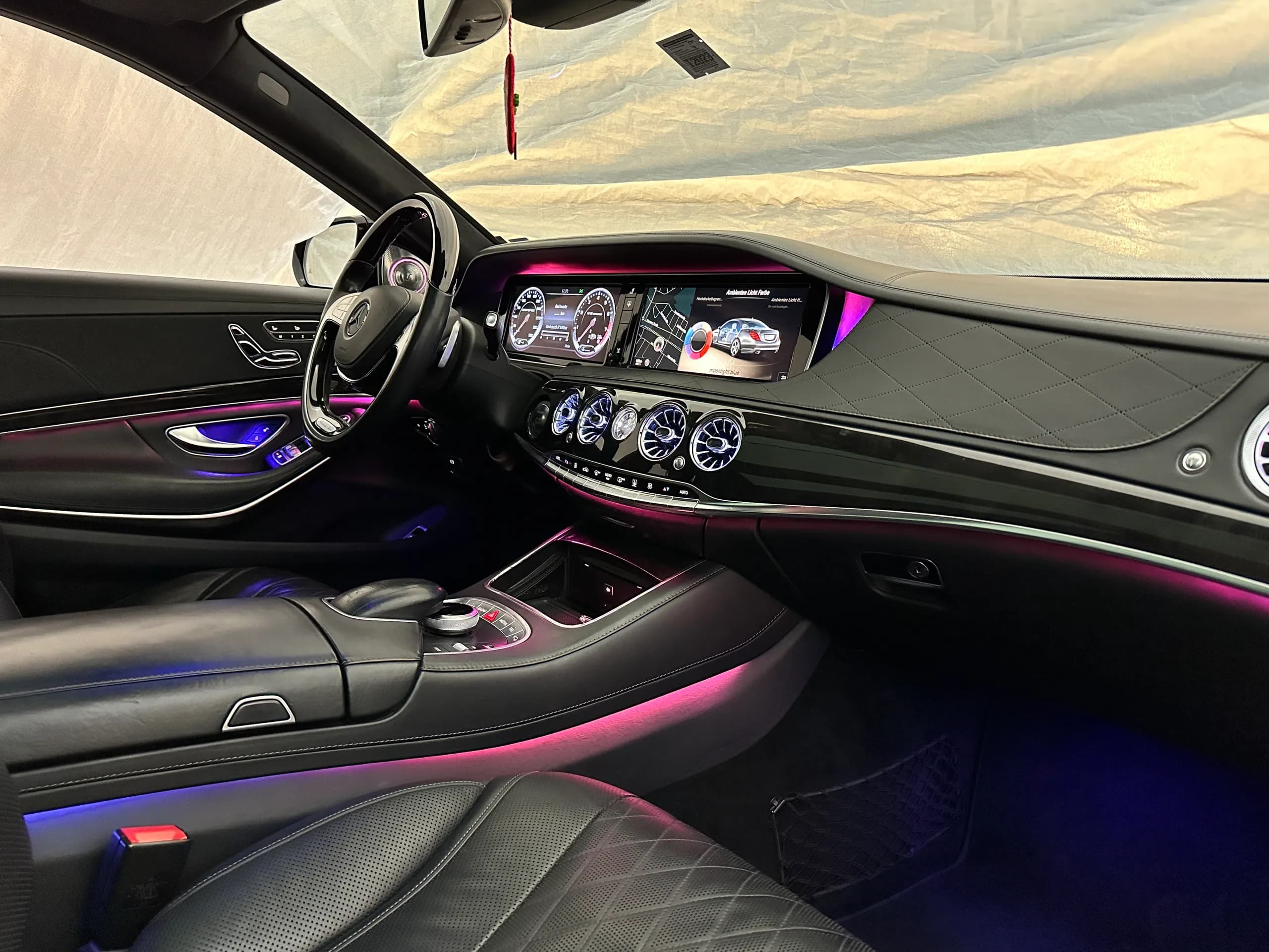 Ambientebeleuchtung Mercedes S-Klasse W222 Mittelkonsole blau