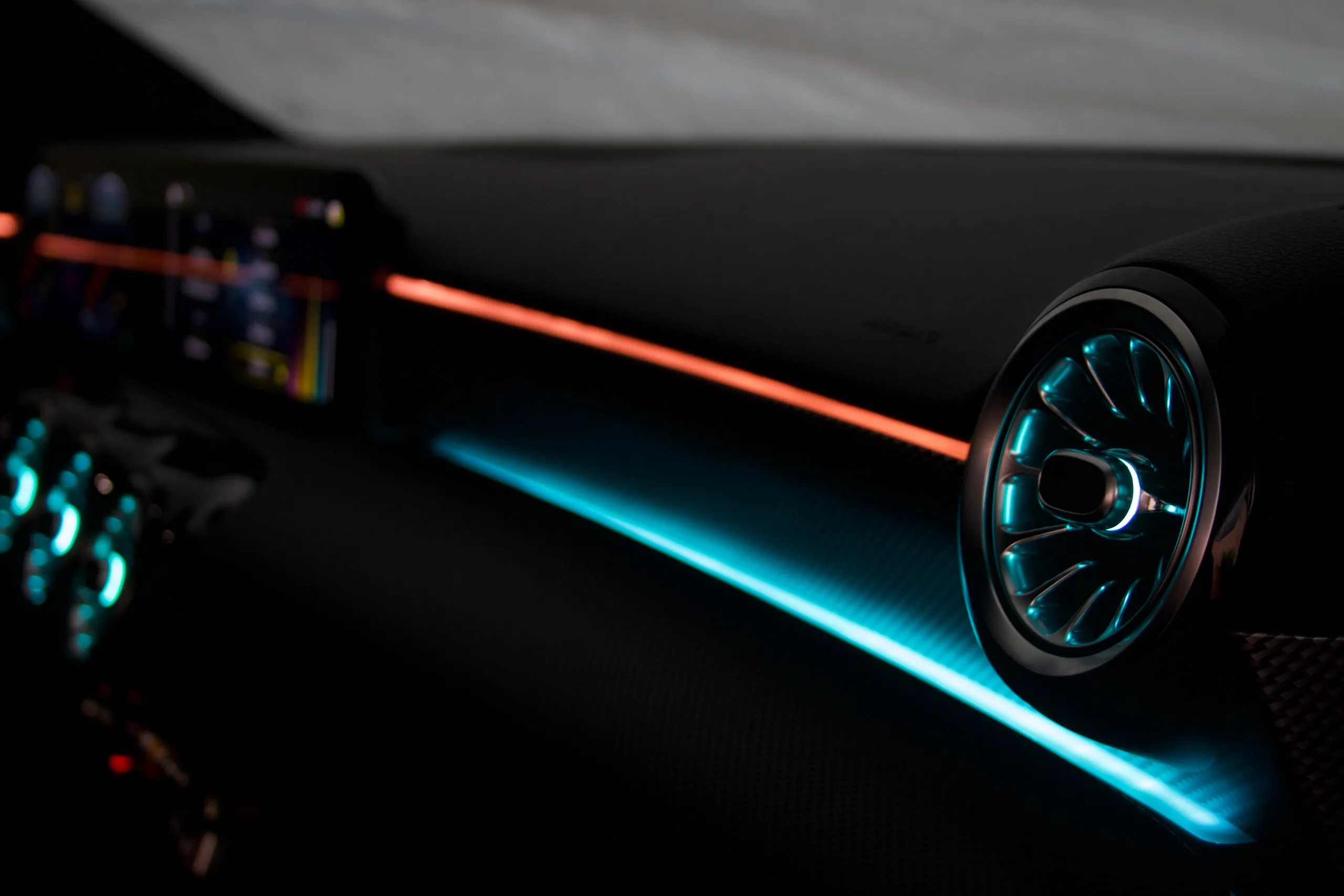 Beleuchtete Lüftungsdüsen Mercedes A-Klasse W177 mit Klimaanimation