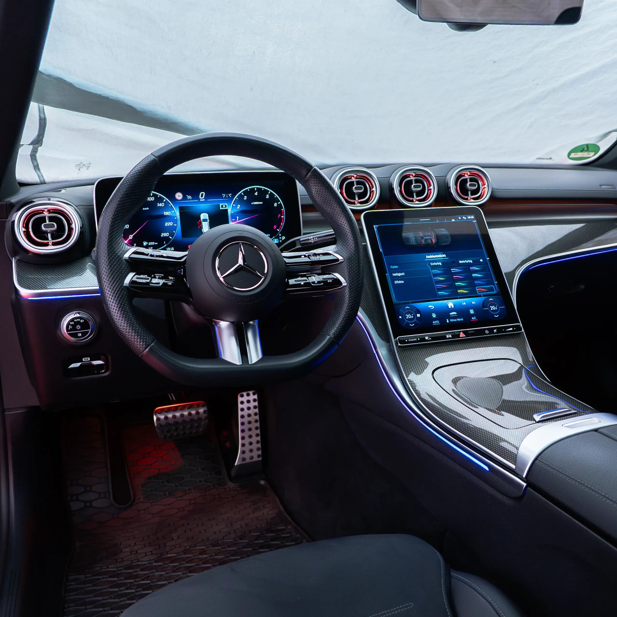 Farbwechsel der Ambientebeleuchtung an den Lüftungsdüsen Mercedes W206